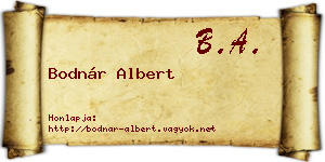 Bodnár Albert névjegykártya