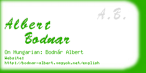 albert bodnar business card