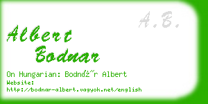 albert bodnar business card